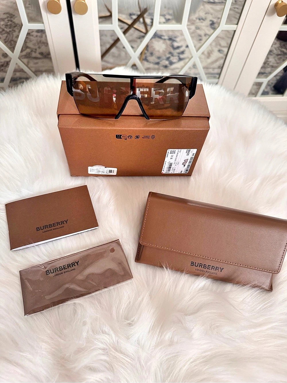 Burberry BE4291 Mirrored Shield Sunglasses